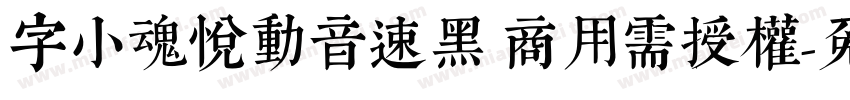 字小魂悦动音速黑 商用需授权字体转换